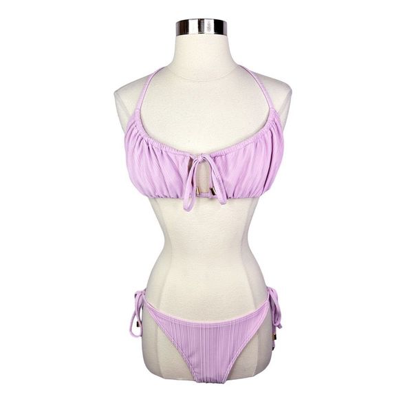 MinkPink x Revolve Lilac Two Piece Swim Suit - Size Large - Picture 2 of 6